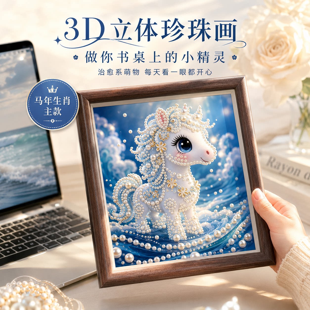 十二生肖多巴胺珍珠钻石装饰画
