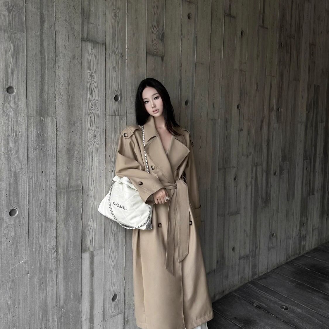 智贤风衣双排扣大衣外套女2025春秋季中长款韩版显瘦宽松流行