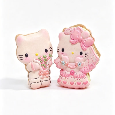 情侣kitty手工卡通马卡龙凯蒂猫礼盒创意甜点生日纪念日礼物顺丰