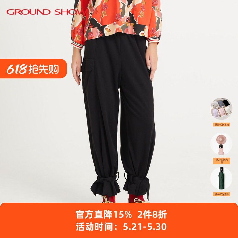 【专柜款】阁兰秀2026年春季新款黑色工装束脚裤帅酷百搭裤子女装