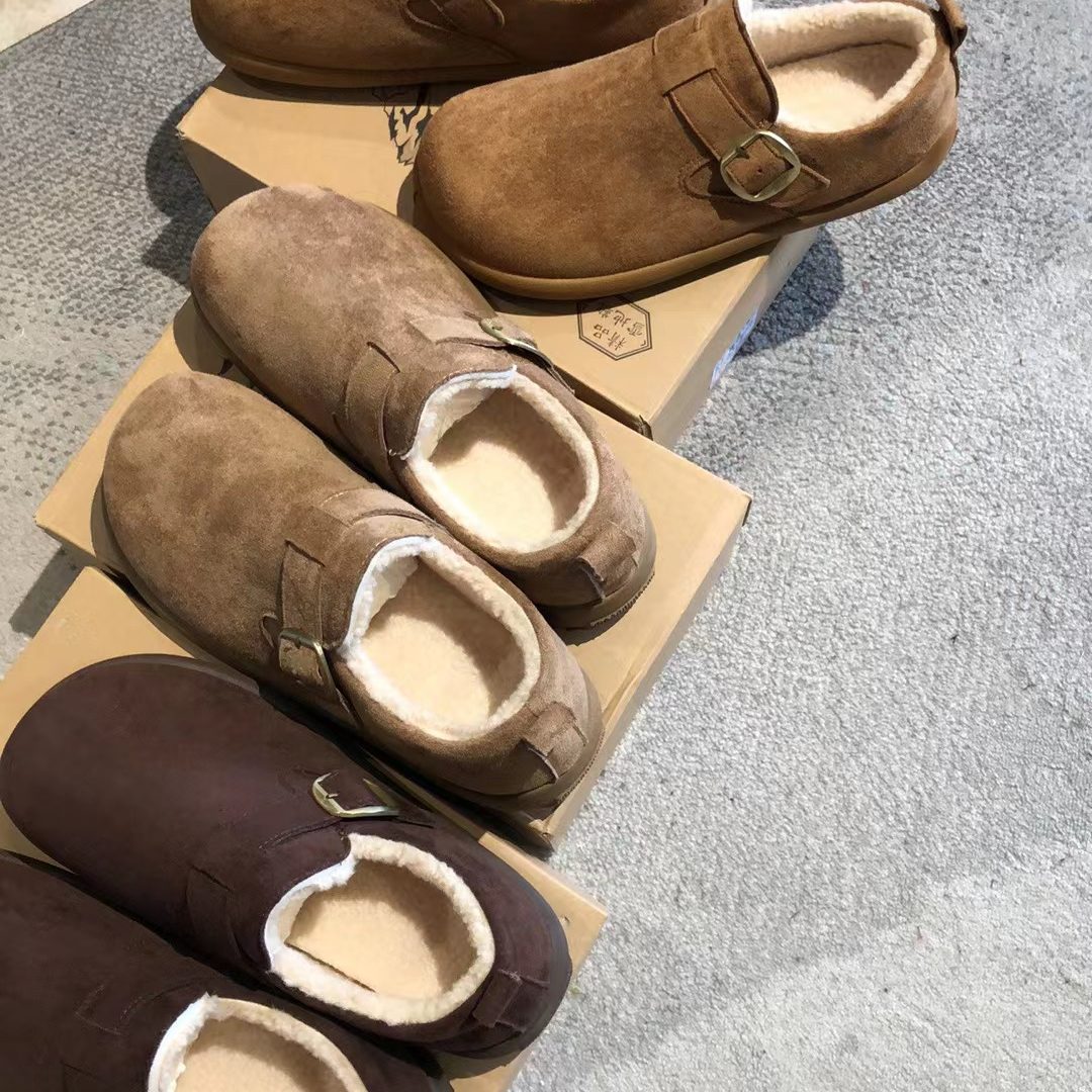 脚感超好冬季男士时尚大头一脚蹬雪地靴加绒轻便保暖勃肯鞋棉鞋