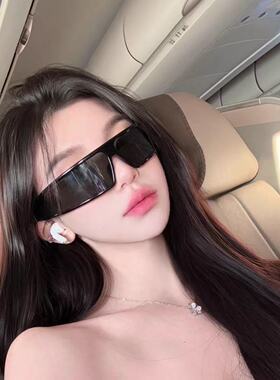 防紫外线未来感一片式连体发箍墨镜网红拍照骑行运动太阳镜高级感