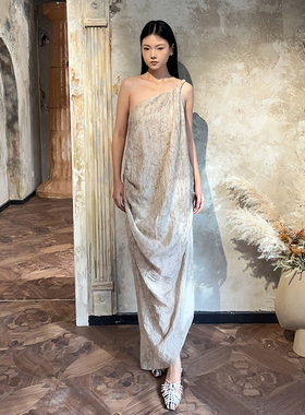 8折现货正品授权Freja 24SS春夏北欧风时尚单肩带印花连衣裙