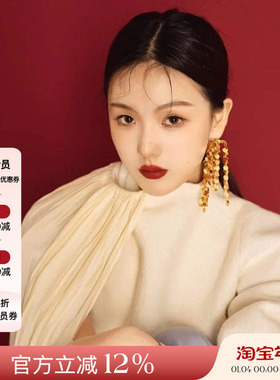 现货当然是当同款耳环JACQUES WEI流苏亮片吊坠耳环正品授权