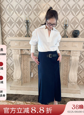 2折优惠现货授权SUITTITUDE 23SS春夏新品 长袖白色宽松落肩上衣