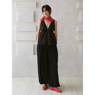 小众设计简约宽松褶皱灯笼裤 sense 26SS春夏新品 百搭休闲长裤