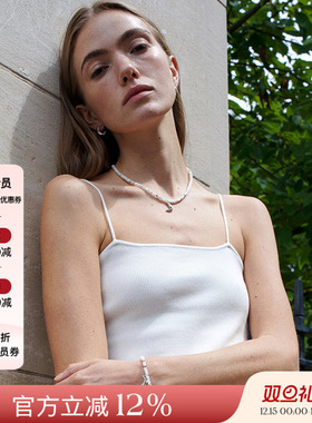 Tender Society 明镜系列月亮白蝶贝串珠项链设计感手链时尚耳钉