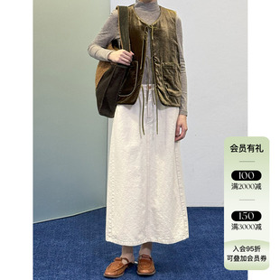 4折 WHM 24AW秋冬木棉绗缝两面穿系带马甲女显瘦百搭上衣