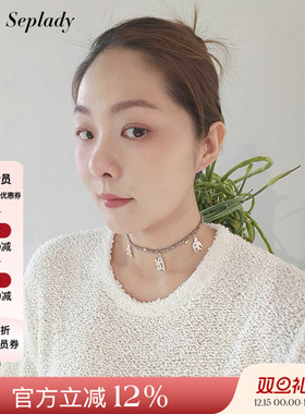 Urpflanze 25新品 小众编织绳choker纯银小挂件设计感手工项链