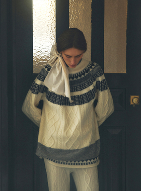 VIKTORIACHAN 25AW秋冬假日胶囊系列 设计感绞花费尔岛针织毛衣女