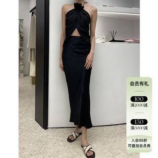 6折 现货授权VIKTORIACHAN 23SS春夏 极简光泽感鱼尾裙摆半身裙