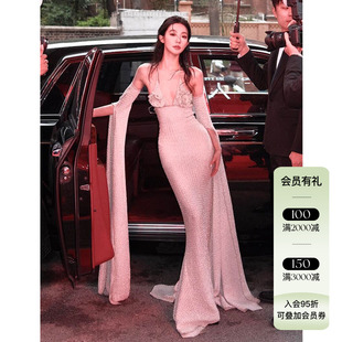 博主同款 Tension Archive 纯手钩可降解PLA香槟色亮丝比基尼裙子