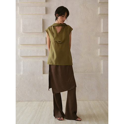 主推 ii sense 26SS春夏新品 设计感流苏钉珠裙裤气质显瘦微喇裤