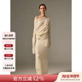 纯色长款 NONETONE 手钩花针织套头羊毛针织衫 半身裙