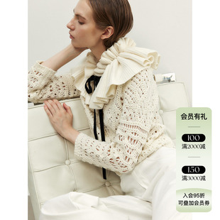 NONETONE 全羊毛洛可可风针织抽绳脖套百搭假领子 25AW秋冬新品