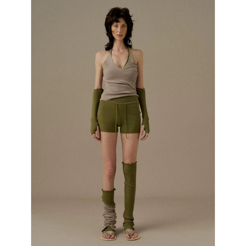 Nabi同款 o cloche code 25AW秋冬新品 羊毛针织挂脖吊带修身上衣