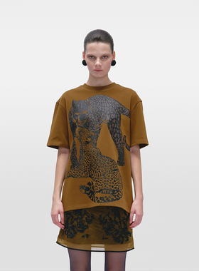JACQUES WEI 26SS春夏新品 时尚豹纹印花T恤女百搭休闲短袖上衣