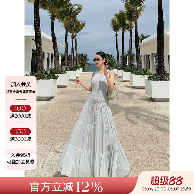 AETNA PROJECT 26SS新品 小众针织拼接背心连衣裙桑蚕丝蓬蓬裙