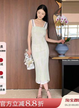 JACQUES WEI 25SS春夏新品 蕾丝吊带连衣裙女中长款时尚裙子