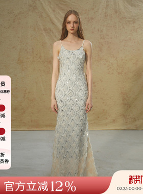 Deplumer 设计感亮片吊带连衣裙度假风气质鱼尾裙修身显瘦长裙