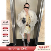 JACQUES WEI 25AW秋冬新品 主推款 白色斑点长毛短款 皮草保暖外套