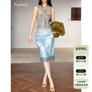 宫廷领蕾丝背心无袖 25AW秋冬新品 上衣醋酸直筒半裙 WEI JACQUES