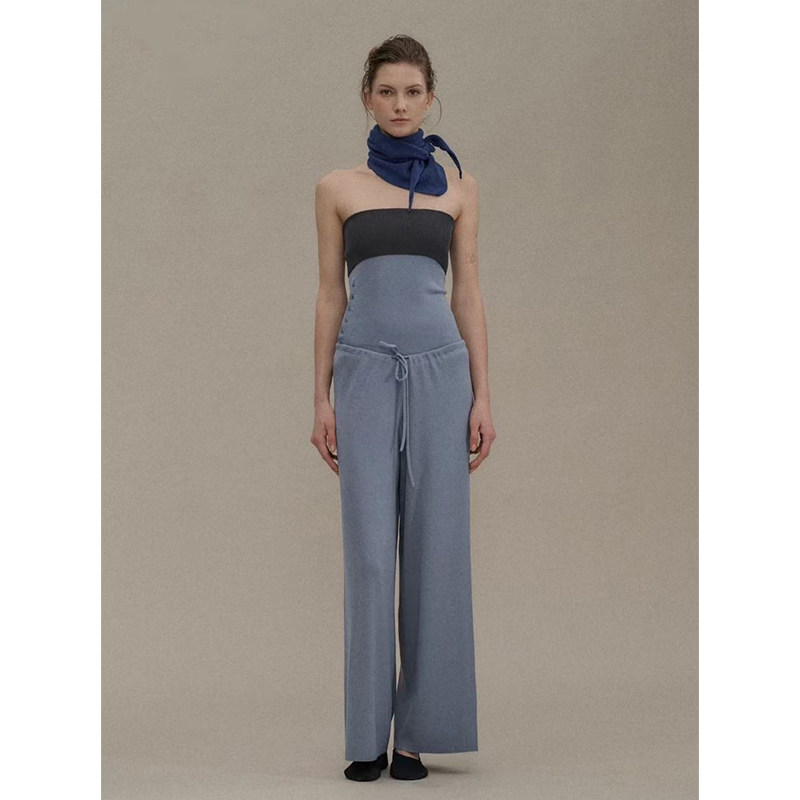 易梦玲同款 o cloche code 25AW秋冬新品 低腰羊毛直筒裤垂感显瘦