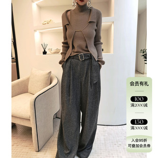 4折优惠正品授权VIKTORIACHAN22秋冬新品时尚百搭双层翻领毛衫