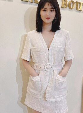 二折优惠Romanchic22春夏花呢短袖外套半裙套装现货授权seplady