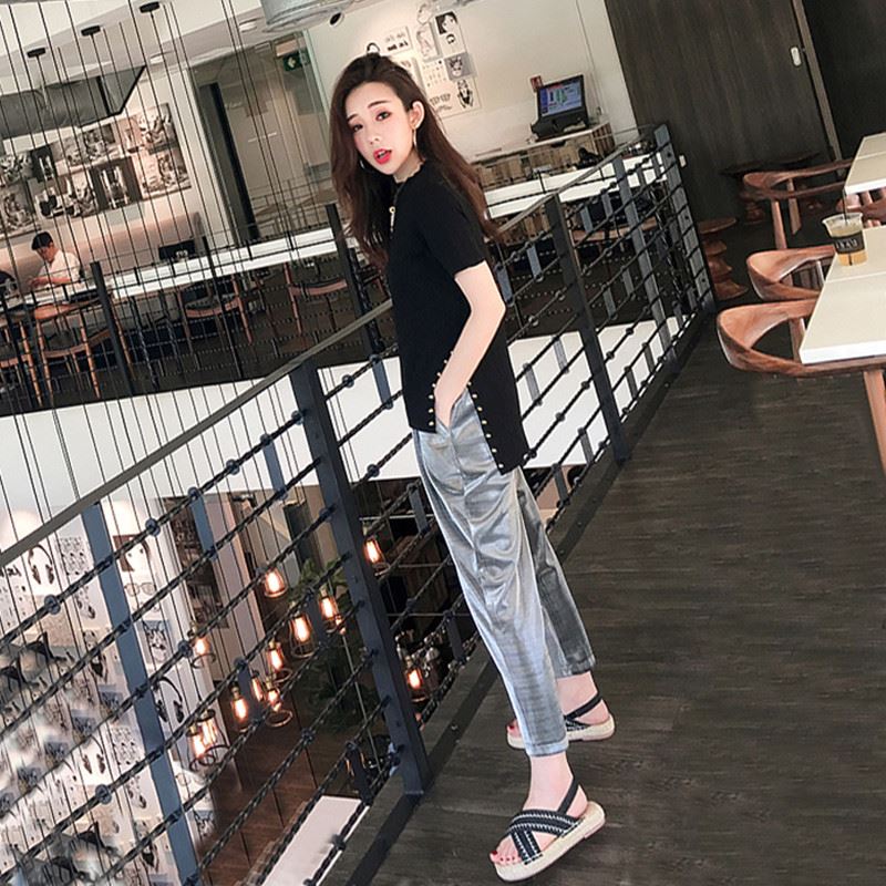 短袖2019夏装新款胖mm两件套针织大码女装减龄显瘦阔腿裤子套装潮|ruв категории Женская одежда, женской одежды - от Buy2taobao.com для оказания профессиональной услуги покупки агента Taobao
