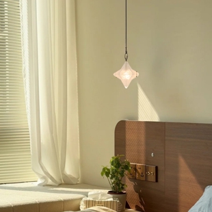 法式包豪斯星星壁灯轻奢高级感可升降卧室床头吊灯玄关过道吊线灯