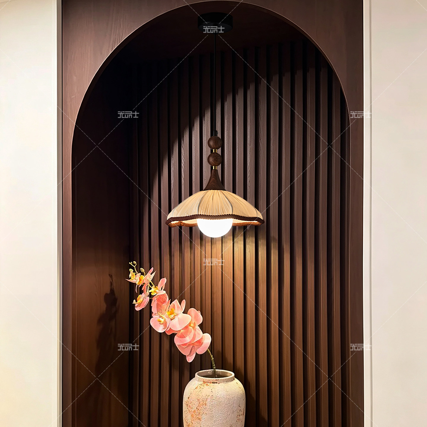 光品士法式复古侘寂风卧室床头吊灯中古风餐厅吧台过道玄关吊线灯