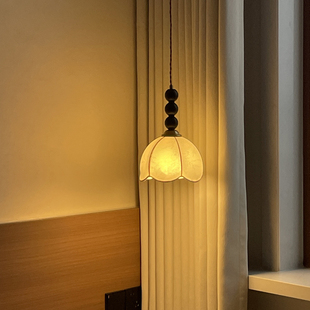 法式复古卧室床头吊灯氛围感中古南洋风玄关过道升降背景墙吊线灯