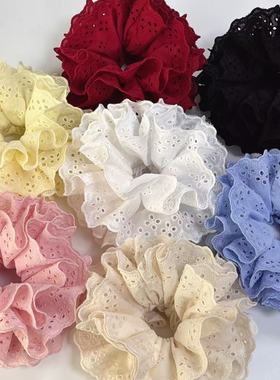 高版本新品四层甜美蕾丝大肠发圈气质温柔花边大号发圈绣球头花