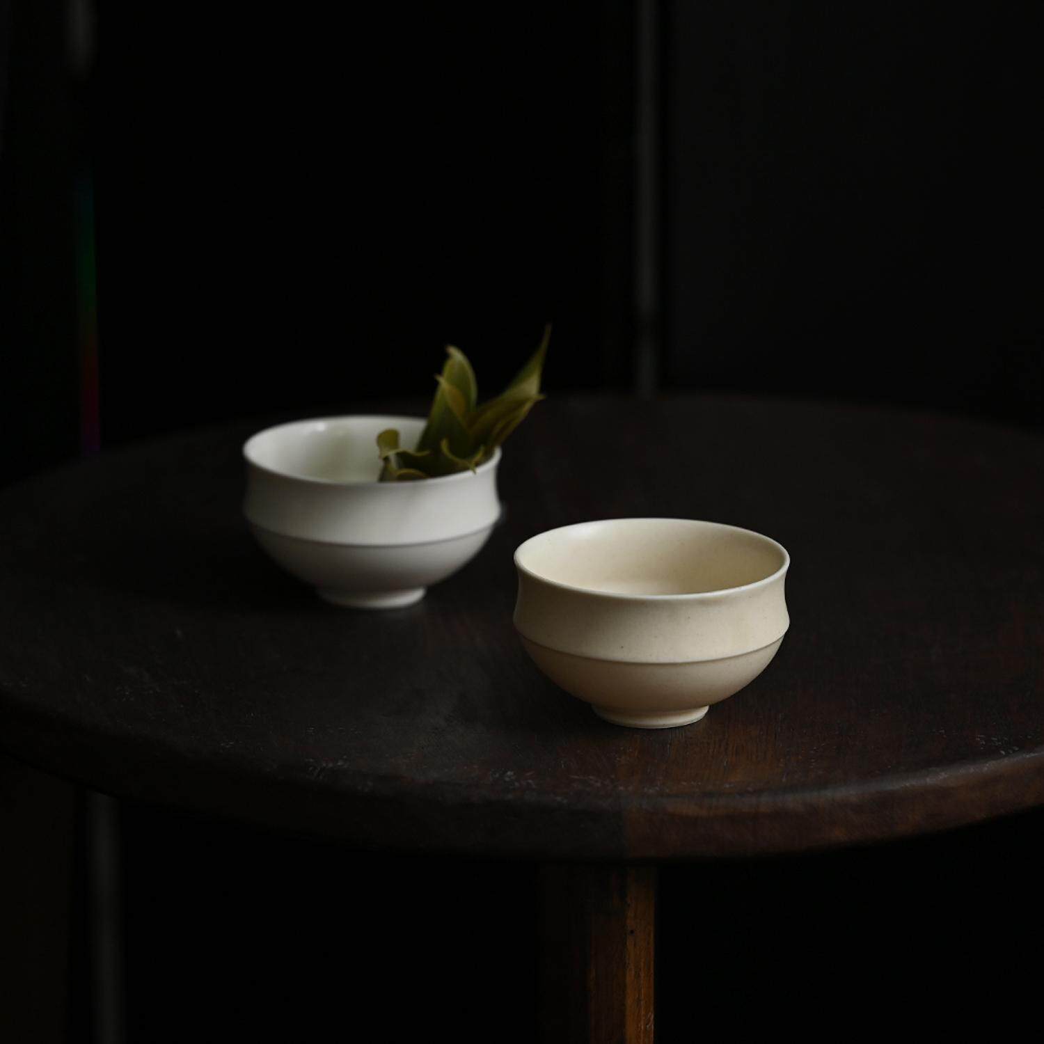 三分静 束腰碗宋式餐具纯色碗景德镇手作器皿米饭碗汤碗少餐小碗