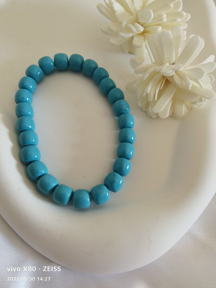 천연 광석 청록색 팔찌 목걸이 호북 높은 도자기 청록색 옥 화학 재료 108 비즈 액세서리 문화 장난감 컬렉션