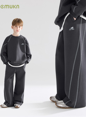 【宁儿粉丝专享】轻量化潮酷撞线运动卫裤双面棉男童26春