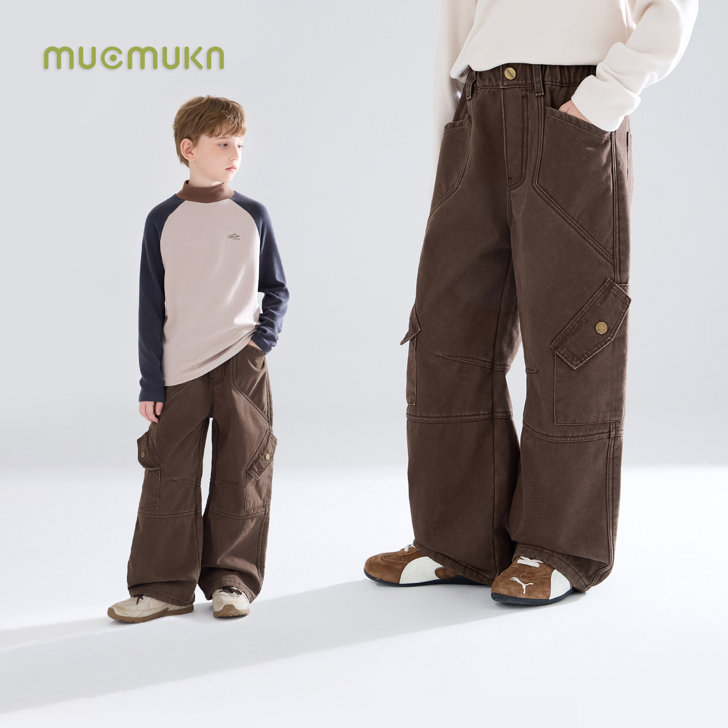 【宁儿粉丝专享】加绒工装直筒牛仔裤复古皮标裤男童冬新款,童装/婴儿装/亲子装,裤子,淘宝优惠券,粉丝福利购,淘宝优惠卷