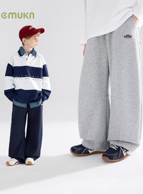 【宁儿粉丝专享】sorona导湿 撞色绣花运动弯刀卫裤子男童26春