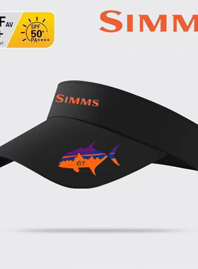 24新款SIMMS钓鱼帽子空顶帽路亚帽透气海钓飞蝇鸭舌帽潮牌冰丝帽