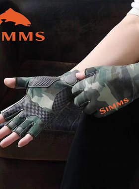 24年新款SIMMS钓鱼手套冰丝矶钓路亚手套露三指耐磨船钓防割速干