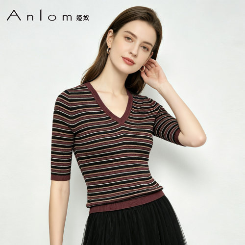 Anlom娅奴桑蚕丝显瘦针织衫女装