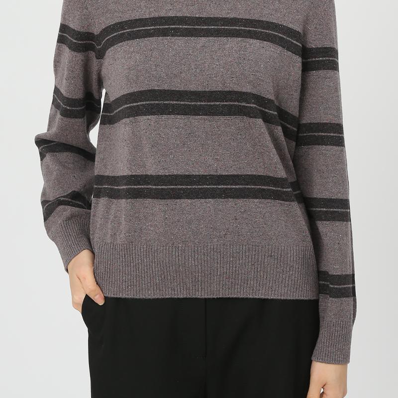 娅奴优雅贵气羊毛长袖针织衫