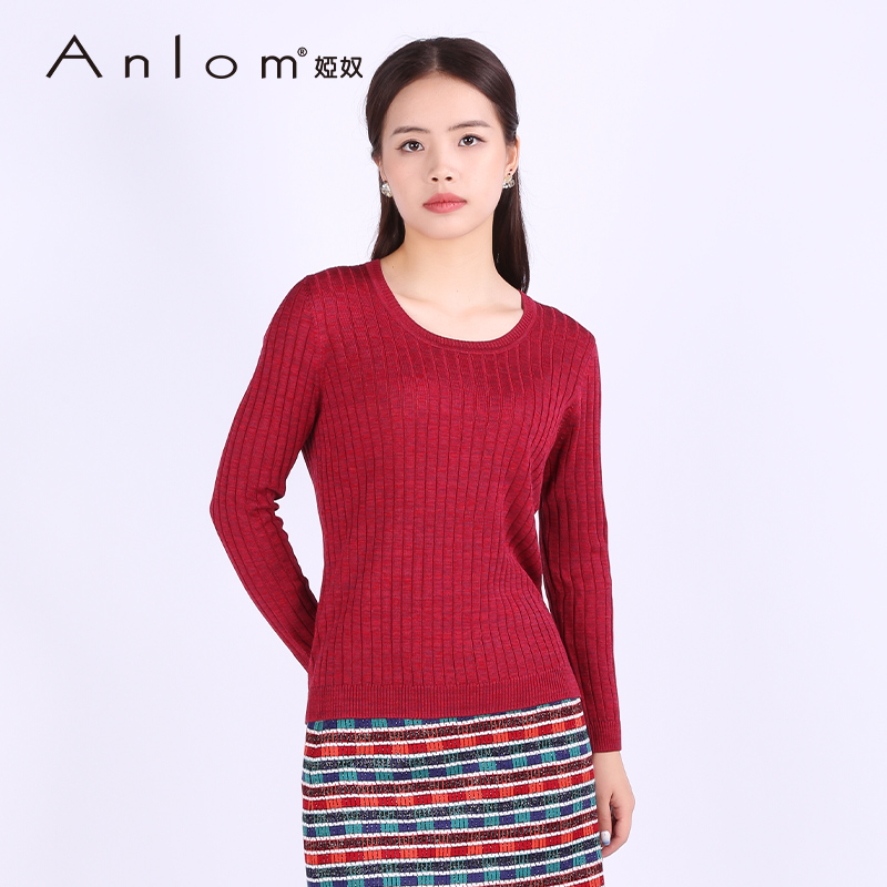 Anlom/娅奴桑蚕丝针织上衣套衫