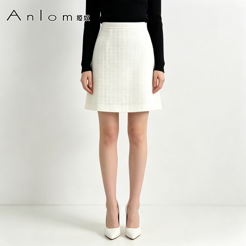 Anlom/娅奴秋冬羊毛呢半身裙