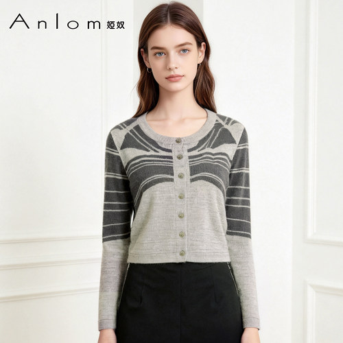 anlom/娅奴秋季新款小外套桑蚕丝