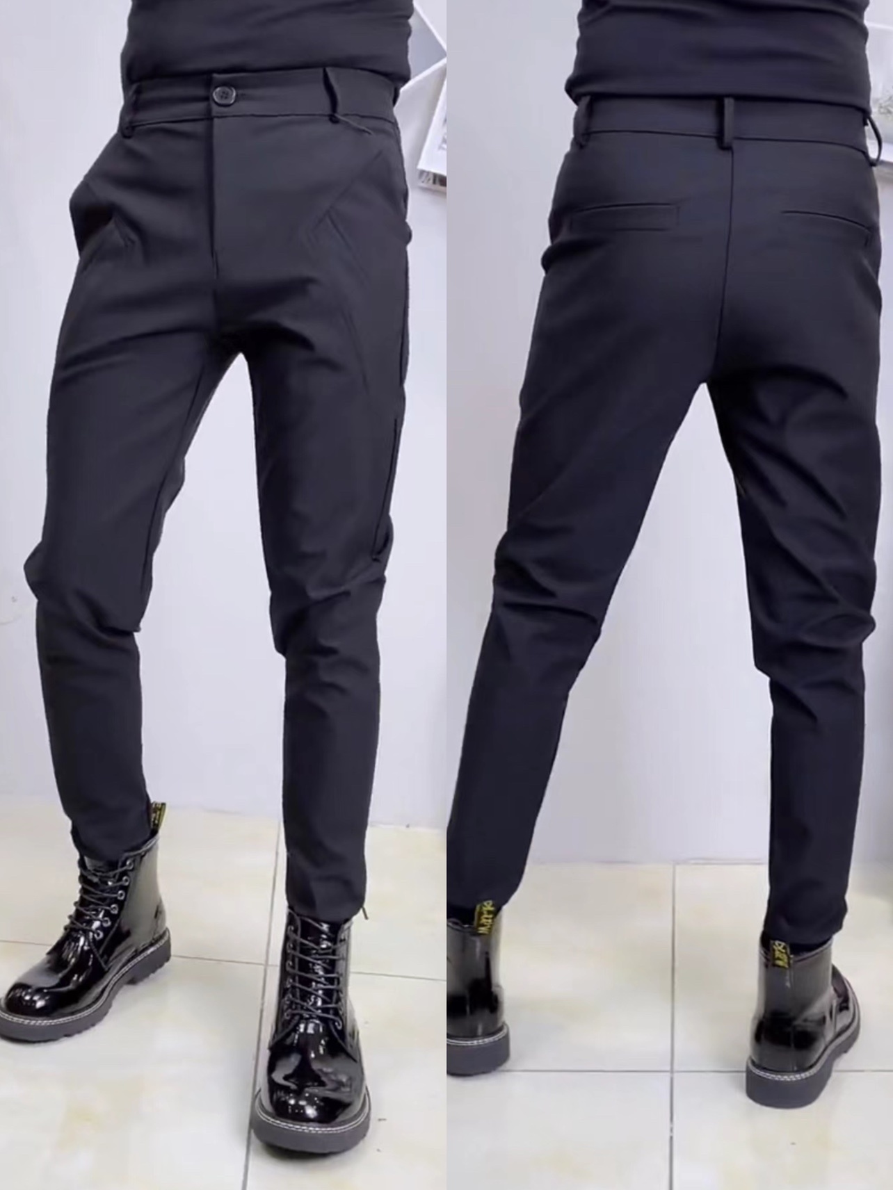 休闲黑色长裤休闲长裤修身秋季