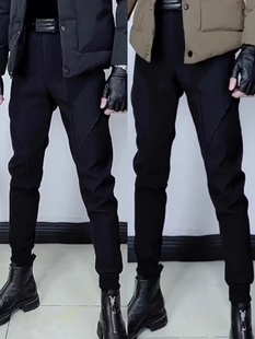 韩版 修身 发型师西裤 2024秋季 小脚弹力全束脚裤 青年小西裤 时尚 男士