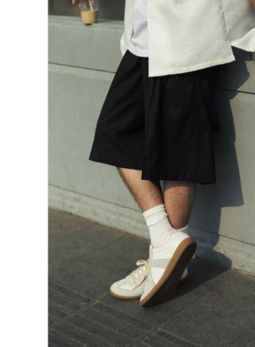 Planet 复古宽松廓尔喀可拆卸背带短裤