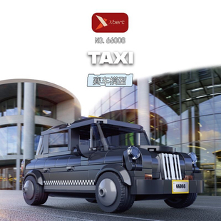 砖悦66008出租车拼装 模型SUV摆件八格车玩具男礼物 小颗粒积木经典